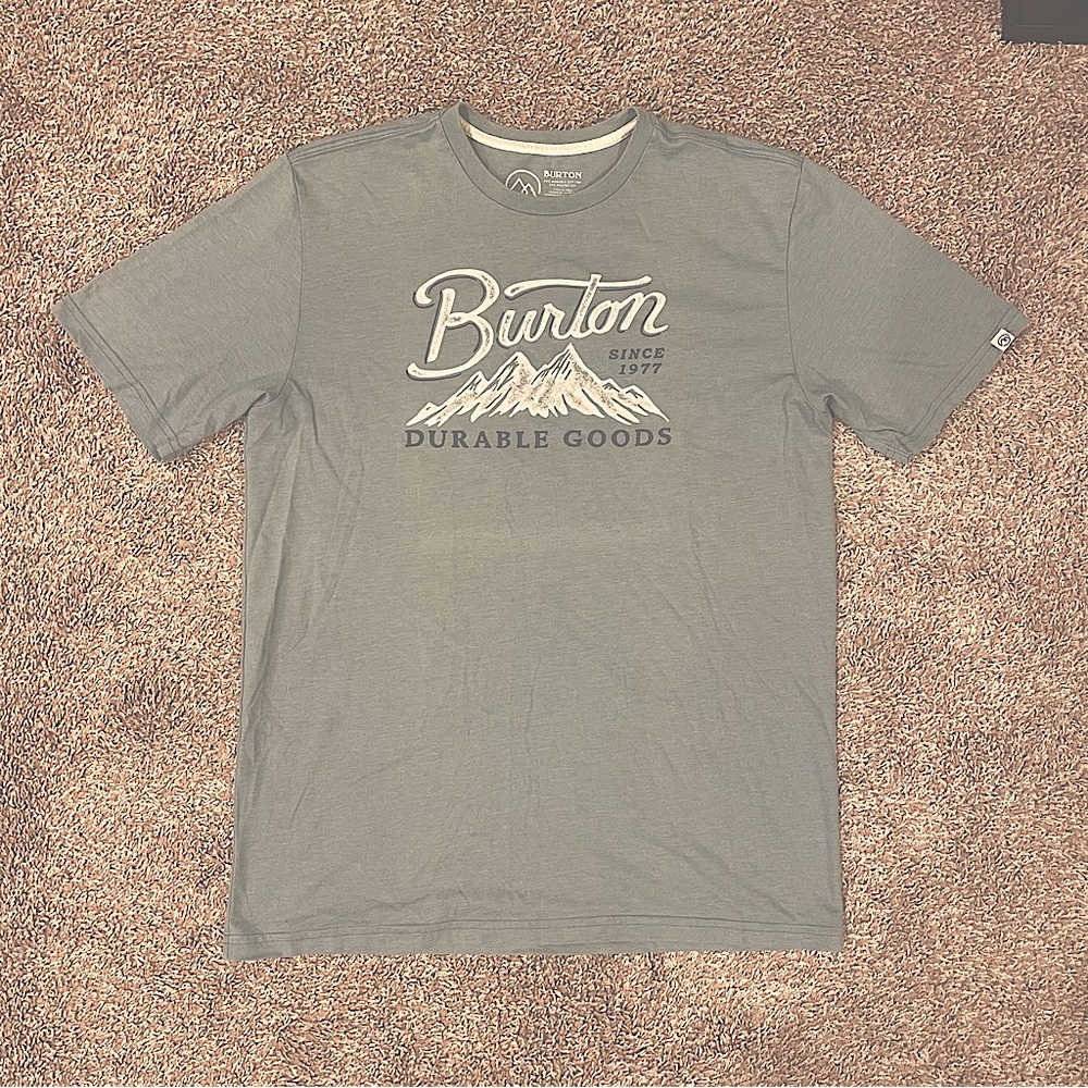 Burton Snowboarding T Shirt Mens Large blue Short Sleeve Crew Neck Slim fit